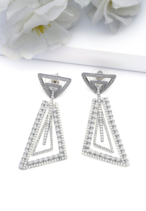 Boucles d'oreilles pendantes géométriques scintillantes