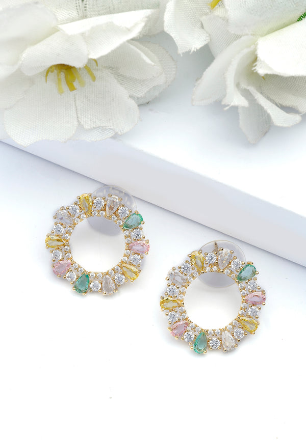 Boucles d'oreilles en forme de cerceau multicolores