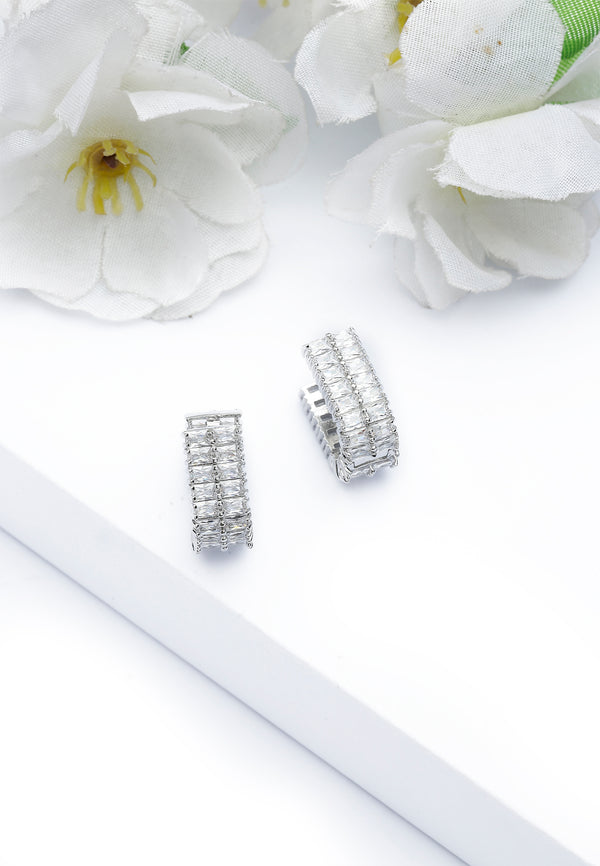 Shimmering Rectangular Hoops