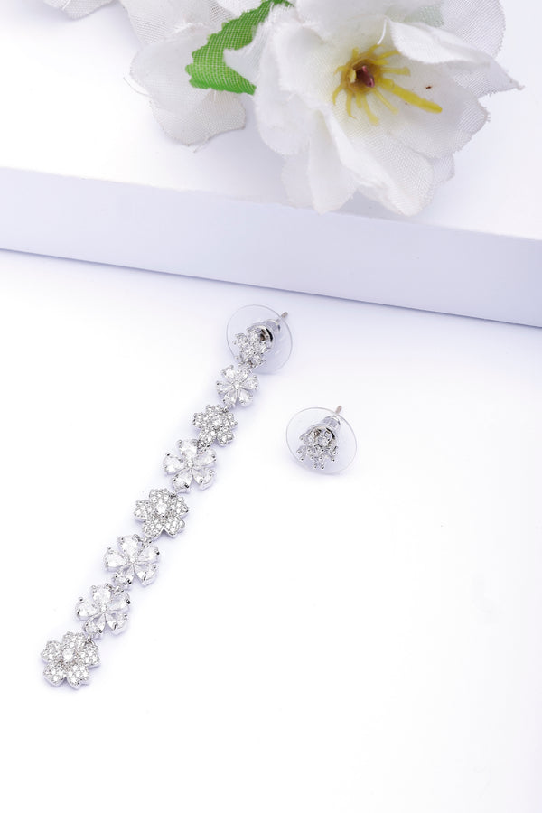 Long Floral Dangle Earrings
